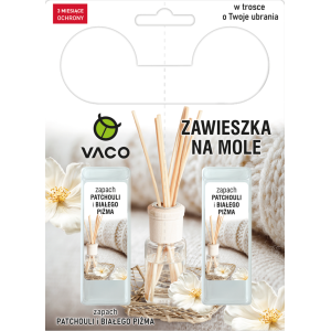 VACO Zawieszka na mole ubraniowe w żelu (Patchoula i Białe Piżmo) - 2 szt. - NOWOŚĆ
