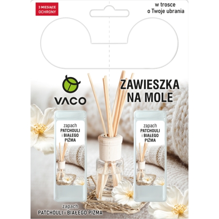VACO Zawieszka na mole ubraniowe w żelu (Patchoula i Białe Piżmo) - 2 szt. - NOWOŚĆ