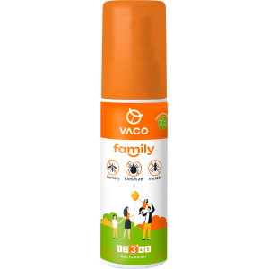 VACO FAMILY Płyn na komary, kleszcze i meszki (pump spray) (DEET 15%) - 100 ml