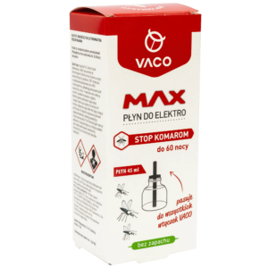 Długodziałający wkład do elektro na komary płyn VACO MAX 45ml 60 nocy
