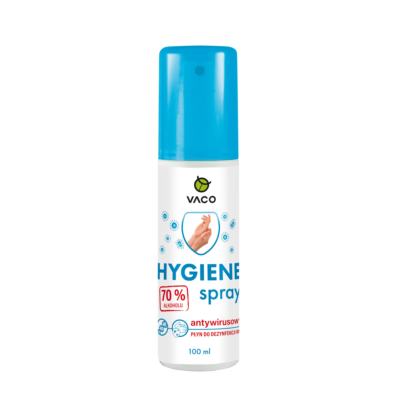 Skuteczny płyn do dezynfekcji rąk pump spray VACO Hygiene 100ml