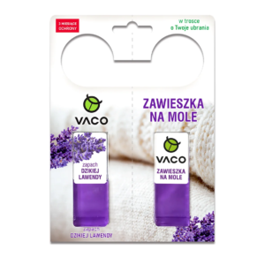 Aromatyczna zawieszka na mole ubraniowe w żelu Lavender VACO 2szt