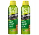 Dwie zielone puszki VACO ULTRAMAX repelent DEET 30%, powtórzone ujęcie produktowe na białym tle