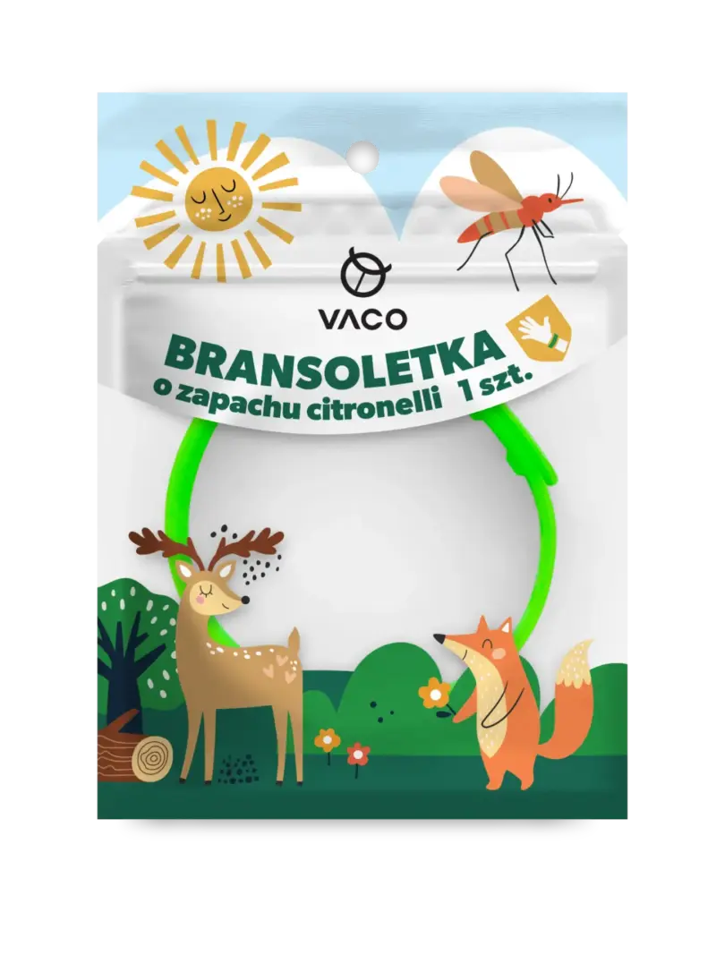 150cc2e2e4e590f9e55cda8612ec5ed4 VACO KIDS świecąca bransoletka na komary Citronella 1 szt.