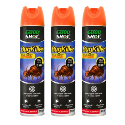 Zestaw 3x GOODSHOT BugKiller spray na pluskwy 300 ml