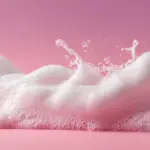 Zbliżenie kremowej piany z koncentratu do mycia naczyń Pinky NanoWash