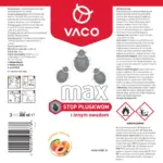 Tylna etykieta aerozolu VACO MAX Stop Pluskwom i innym owadom z instrukcją użycia