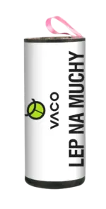 Czarny lep VACO na muchy w cylindrycznym opakowaniu