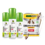 Zestaw 3x VACO płyn na komary kleszcze meszki 3w1 100 ml + GOODSHOT pułapka na mole spożywcze 5 szt.